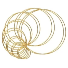 4 Pack 2/4/6/8/10/12/14/16inch Large Metal Floral Hoop,Wreath Macrame Gold 
