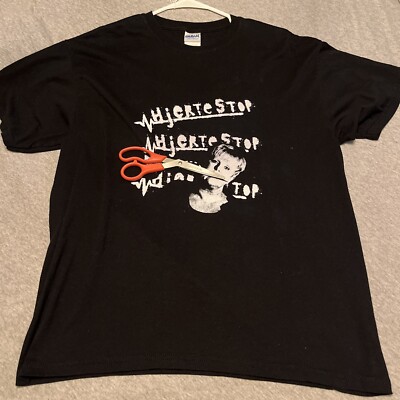 Hjertestop 666 Black Band Shirt Mens Size L Punk Hardcore Danish Gorilla Amdi
