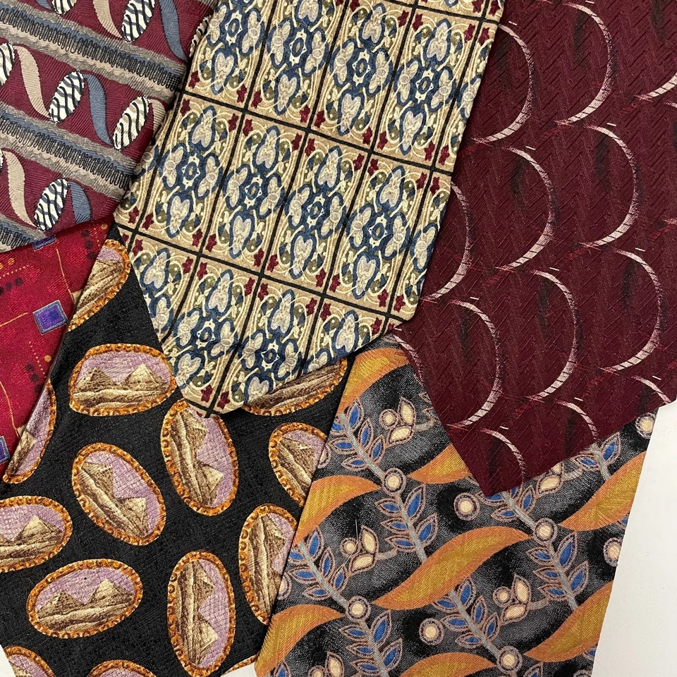 6 pc Vtg 90’s XMI Men Modern Designer ABSTRACT Necktie LOT Wardrobe Neck Ties - Image 2 of 3