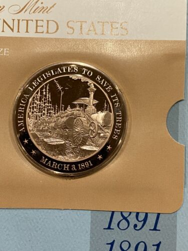 Franklin Mint History Of The United States 2 Bronze Medals 1890-1891 Mint Sealed - Picture 4 of 5