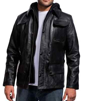 T5 Terminator Arnold Schwarzenegger Black Bomber Real Cow Hide