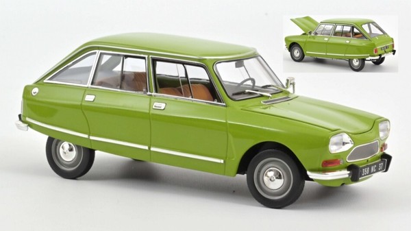 Norev 1/18 Citroen Ami 8 Club 1969 GrÜN Modellbau Statisches Modell Diecast-image