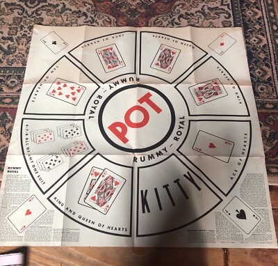 Royal Rummy Mat Whitman Royal Rummy Michigan Vintage 1937 No. 2944 Tabletop Game Mat ...