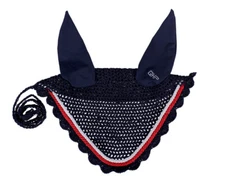 QHP Ear Net/bonnet Coco Estate - navy, white & red QHP