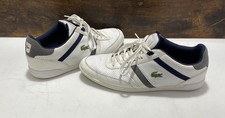 Zapatos para hombre Lacoste Giron 317 blancos y azules informales de cuero sintético talla 9,5 limpios