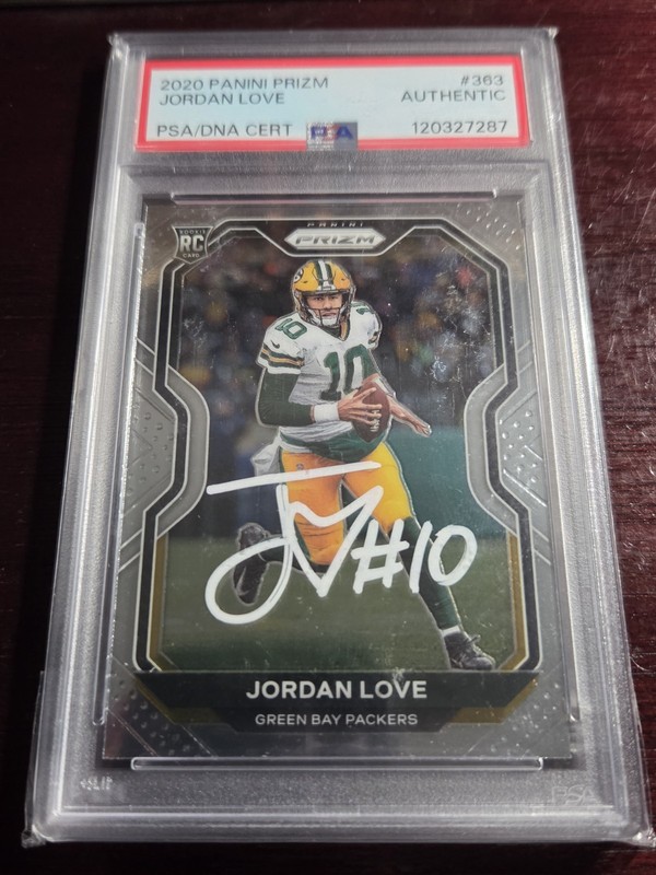 2020 Jordan Love Panini Prizm Signed Auto Rookie RC PSA Packers On Card Auto!