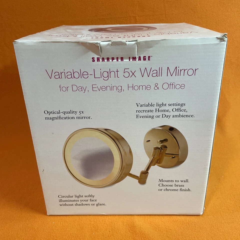 Sharper Image - Variable Light 5x Wall Mounted Mirror- New Open Box - Image 4 of 4