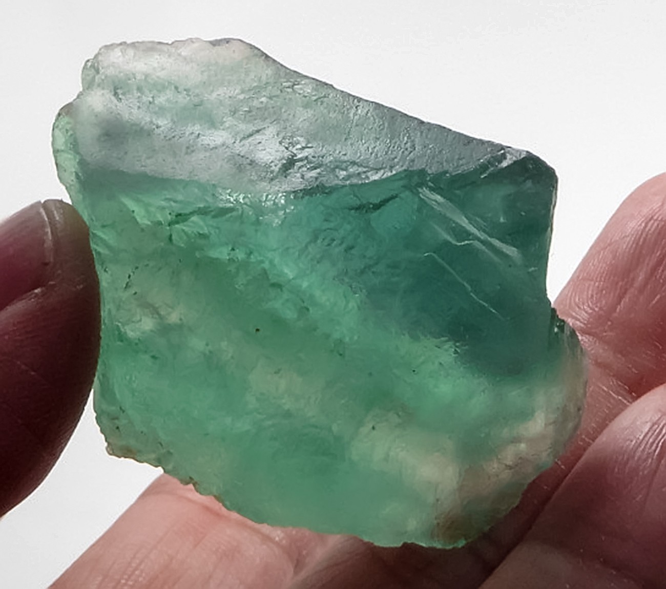 209Ct Natural Green Fluorite Crystal Rough Specimen YVU1300