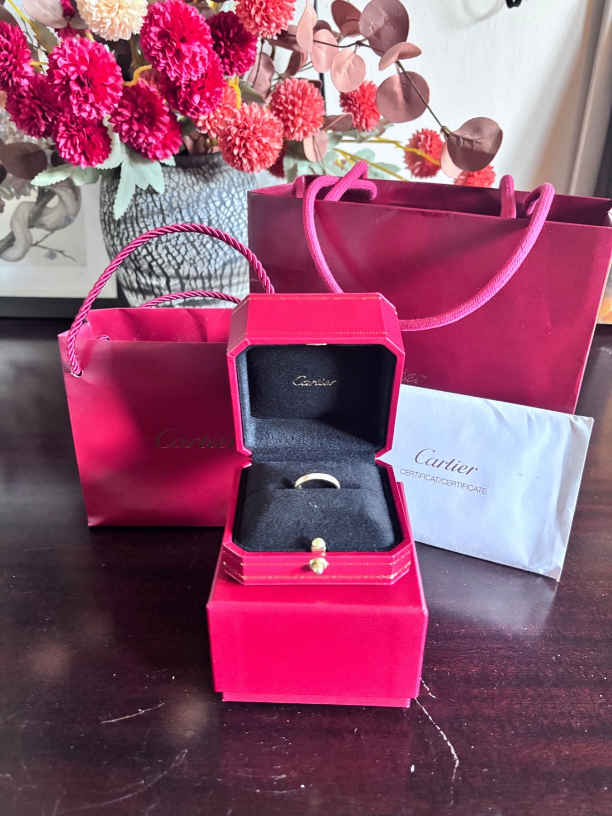 cartier love ring small model paved yellow gold size 7 | eBay