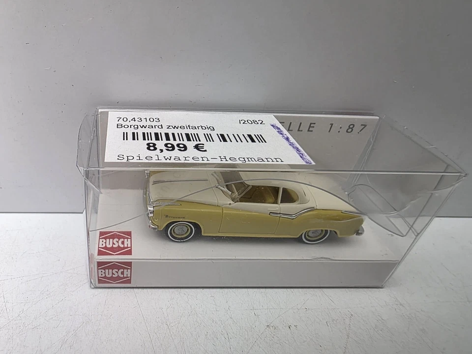 H0 / 1:87 - Busch - PKW Borgward Isabella zweifarbig in OVP/ 4 G 143 - Bild 1 von 2