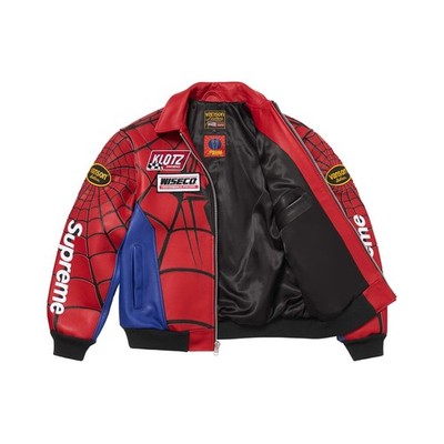 Men's Suprme®/Vansn Leathers® Spider-Man Cowhide Leather Jacket | eBay