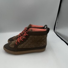 Pastry Women  s Brown/Pink Quilted High-Top Lace-Up Sneakers US 7.5 EU 38.5