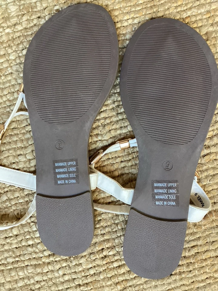 NOVO WHITE,GOLD Synthetic SANDALS SIZE 9 NWOT - image 4 of 4