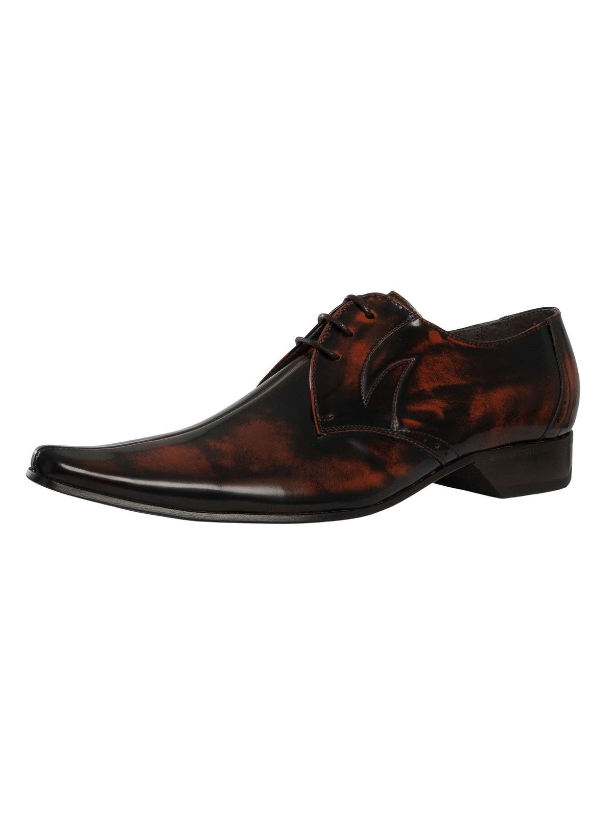 Jeffery West Men's Derby Polished Leather Shoes, Brown