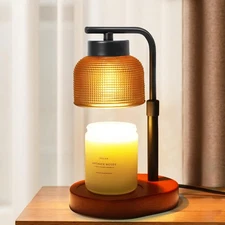 Candle Warmer Lamp with Timer: Adjustable Height Dimmable 24-Hour Timer for