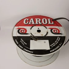 Carol Cable Company Spool Pawtucket RI Union Made USA Collectible w/ TV Wire
