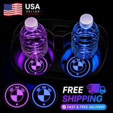 2pcs Led Car Cup Holder Coasters Light Up Drink Pads Compatible With Bmw 2pcs Led Car Cup Holder Coasters Light Up Drink Pads Compatible With Bmw