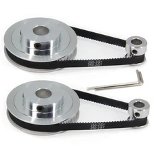 Zeberoxyz 2PCS Set GT2 Synchronous Wheel 20&80 Teeth 12mm Bore Aluminum... 