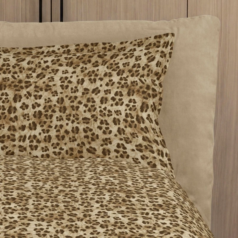 Lenzuola Matrimoniale Letto 2 Piazze Parure Cotone FAZZINI Animalier Leopardato, fotografia 9 di 12