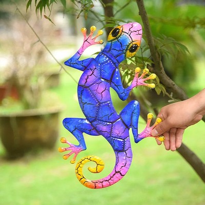 Metall Gecko Gartenfigur Wanddekoration Haus Outdoor Skulptur