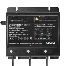 3-Bank 10A 12V Smart Marine Battery Charger Onboard IP68 Waterproof Boat RV