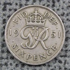 1951 George VI Sixpence — photo from another recent sale
