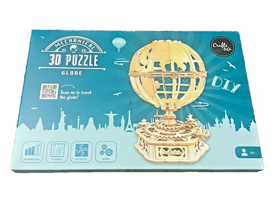 CechFanda 3D Holz Puzzle Globe mechanisch No. 3987 Landkarten 21-50