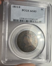 1811/0 CLASSIC HEAD LARGE CENT GRADED PCGS AG03
