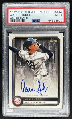 2022 Topps x Aaron Judge On Card Auto #/99 Yankees PSA 9