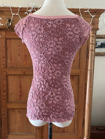 The Ann Ferriday Corset Top Dusty Rose Floral Pattern Lace Size S/M