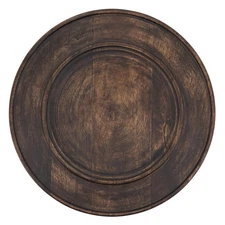 Charger Plates With Dark Wooden Design (Set of 4) Brown