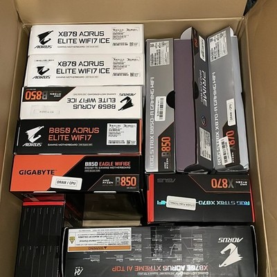 11 Motherboard LOT - AMD X870 B850 AM5 Socket ASUS ROG Gigabyte - AS IS