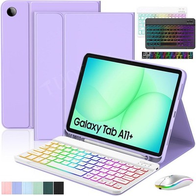 Hülle Mit Beleuchtet Tastatur Für Samsung Galaxy Tab A11+ A9+ S11 S10 S9 FE Maus