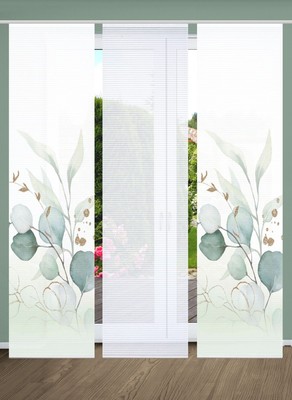 HOME in green 3er Set Schiebevorhänge ABANIO, halbtransparent, Höhe 245 cm, grün