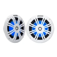 Kicker 51KM604WL KM 6.5" 4Ω LED Marine Coaxial Speakers - Pair - Used, Open Box
