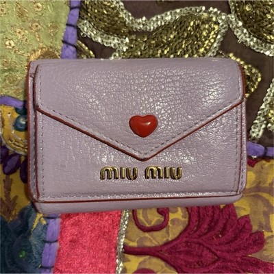 Miu Miu Purple Folding Wallet for Women with Heart Motif Accent | eBay