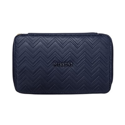 Missoni For Delta Navy Chevron Travel Toiletry Cosmetic Bag Case Zip Pouch