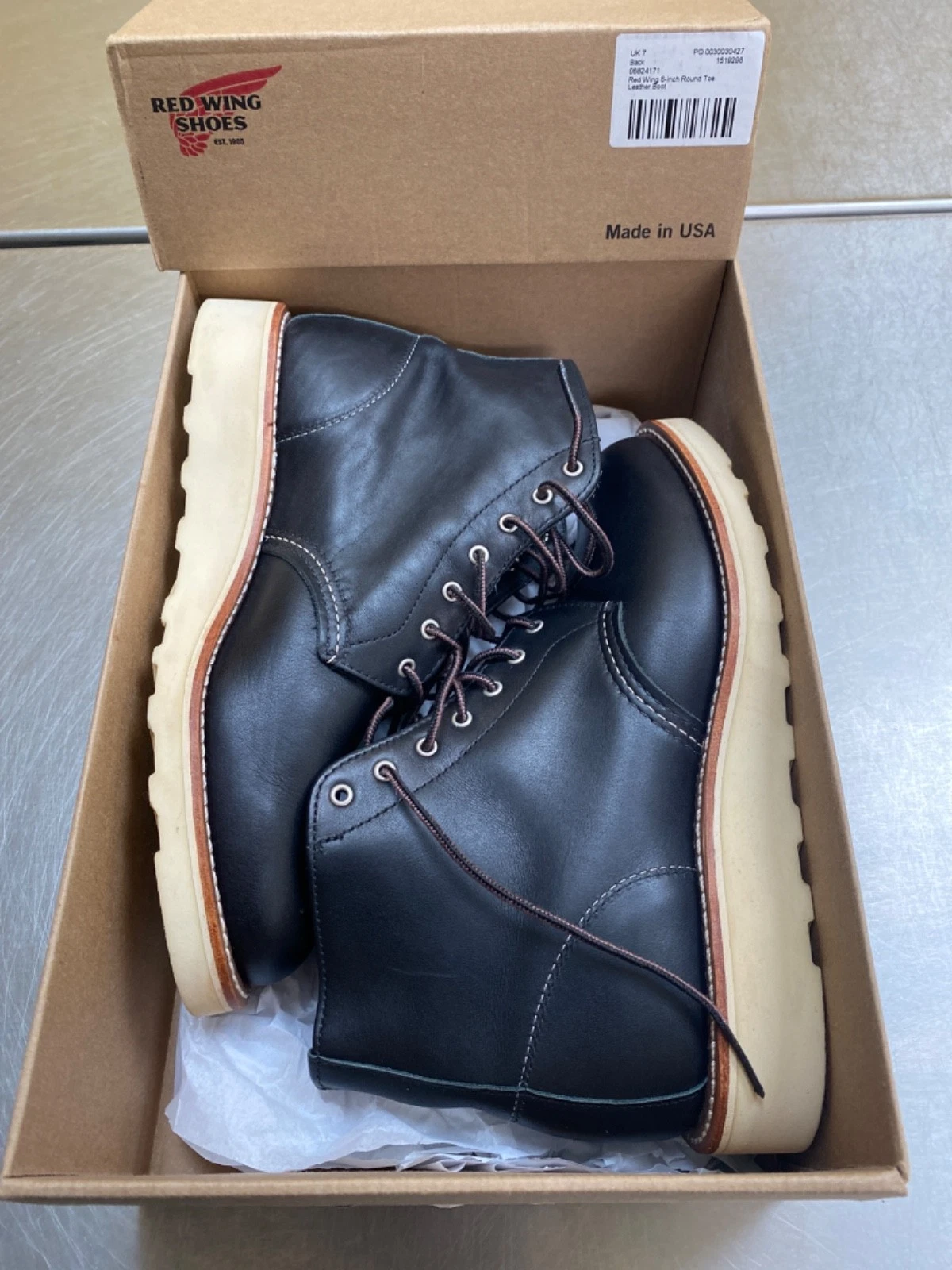 Red Wing USA Women’s UK7 EU41 Black Round Toe Leather Boots