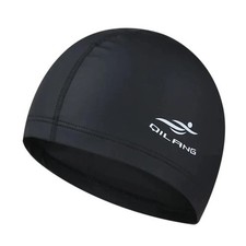 Black Swimming Hat Swim Pool Cap with Ear Protection, for Women  Men, Unisex