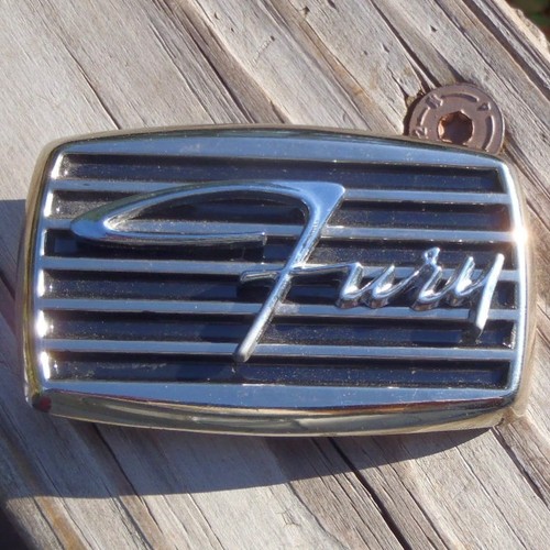Vintage ARTIFAKT "Littlearth" Chrysler PLYMOUTH FURY Grill Metal BELT BUCKLE NR