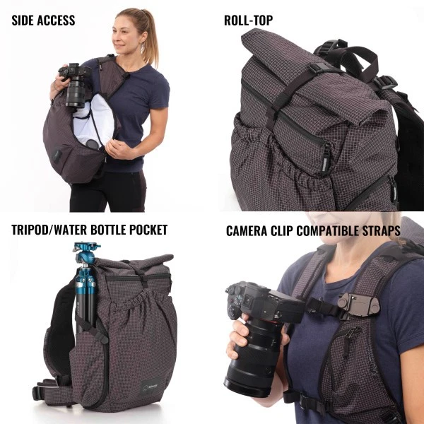 Shimoda Side Lite 22 Women's Backpack - Black/White (520-372) - Image 3 of 4