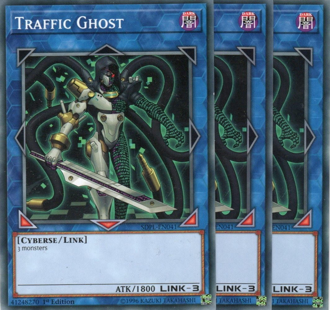 yugioh 3x Traffic Ghost SDPL-EN041 COMMON 1ST EDITION ENGLISH