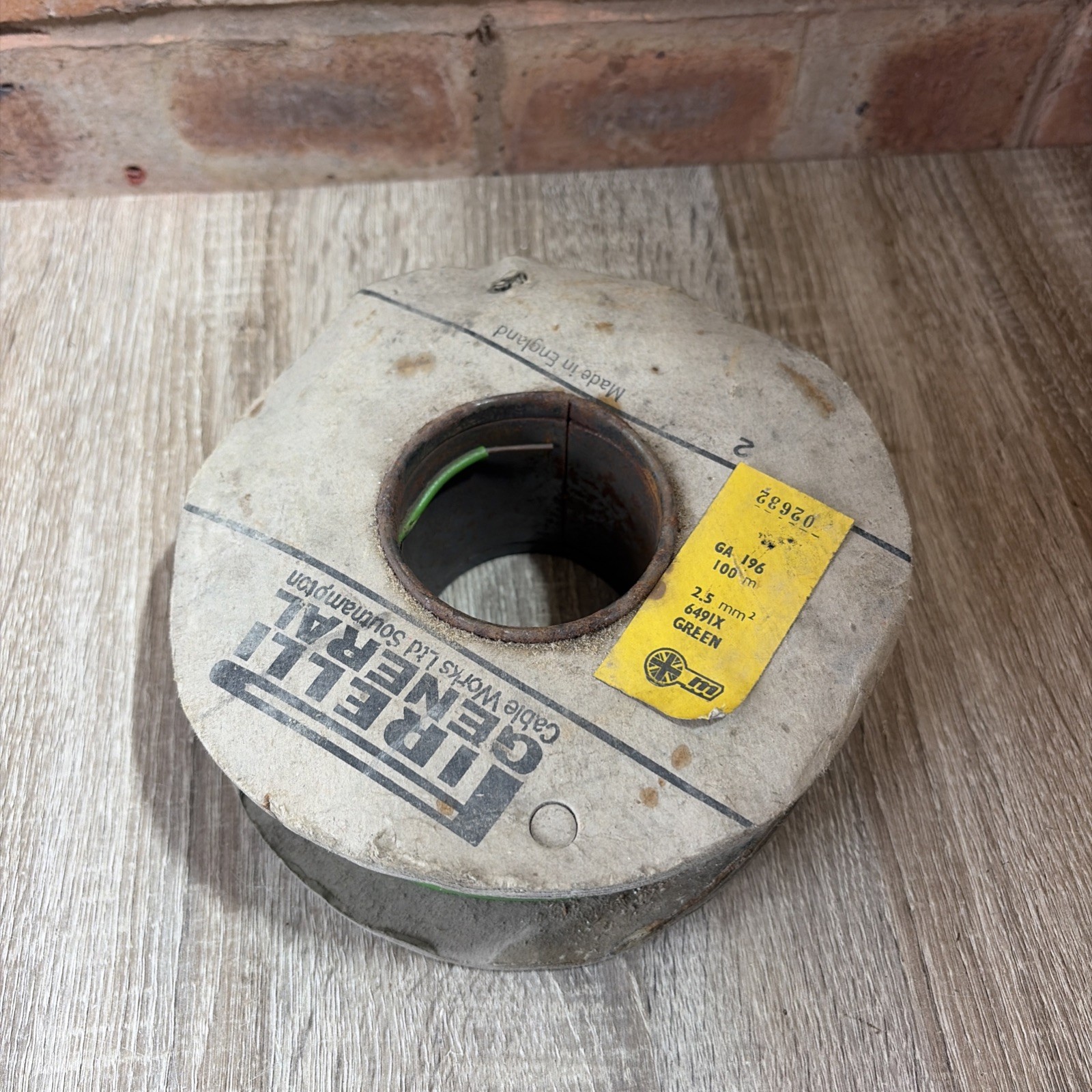 Vintage Pirelli Cable 2.5mm Green 