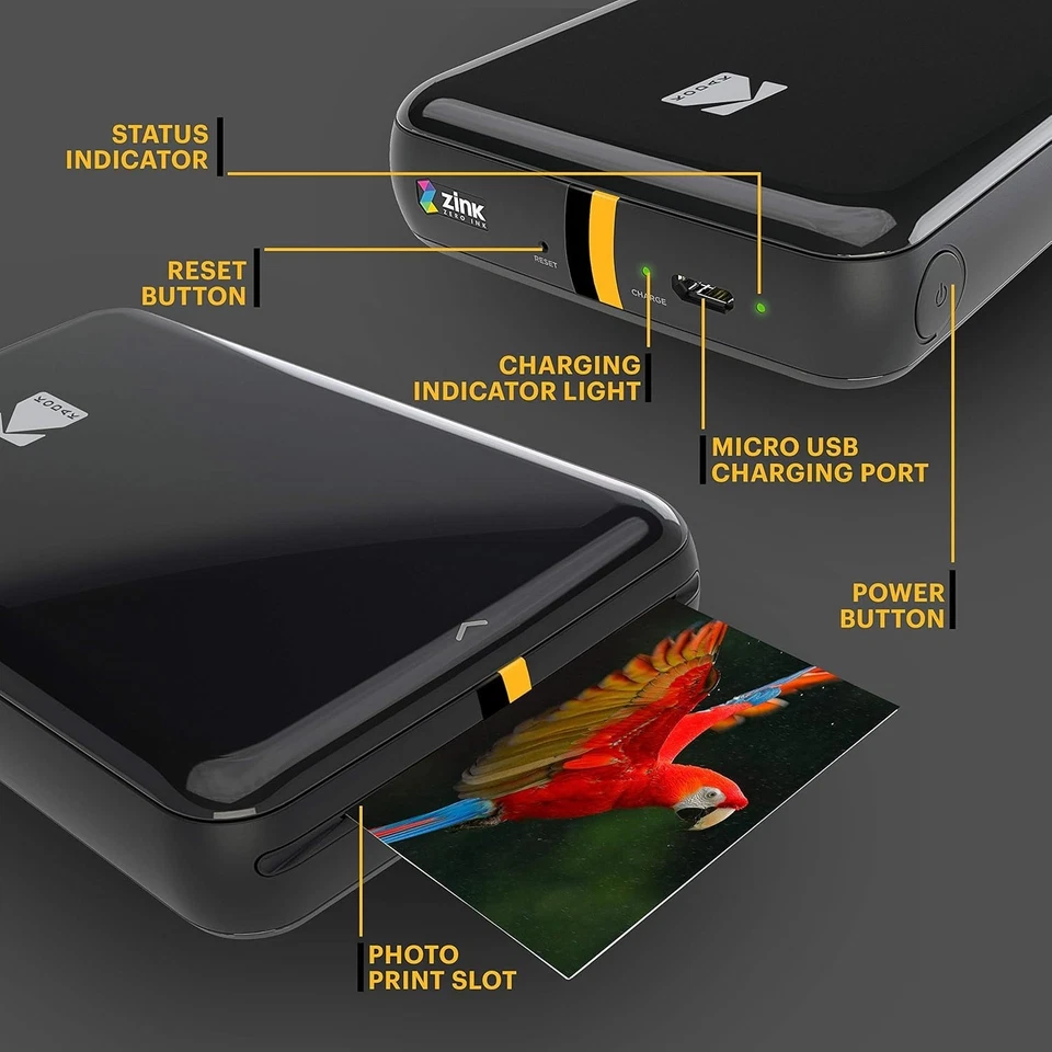 Kodak Step Instant Printer | Bluetooth/NFC Wireless Photo Printer with ZINK Blac - Image 3 of 4