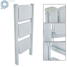 Aluminum 3 Step Ladder Folding Step Stool w/ Wide Anti-Slip Pedal White