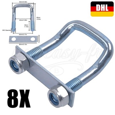 8x U Bügel 150° abgewinkelt 2000 daN als Zurröse für Spanngurte 2000kg 2t