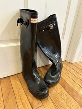 Hunter Original Tall Gloss Women's Rain Boots - Black 8 US