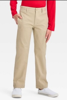 Cat & Jack Boys' Straight Fit Back to School Uniform Pants NWT 18 Husky
