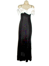 nwt $159  CITY STUDIO Off-The-Shoulder Evening Dress Gown Juniors 3/4