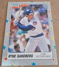 1988 Fleer Star Stickers Ryne Sandberg Chicago Cubs #80 RARE HTF HOF INSERT 